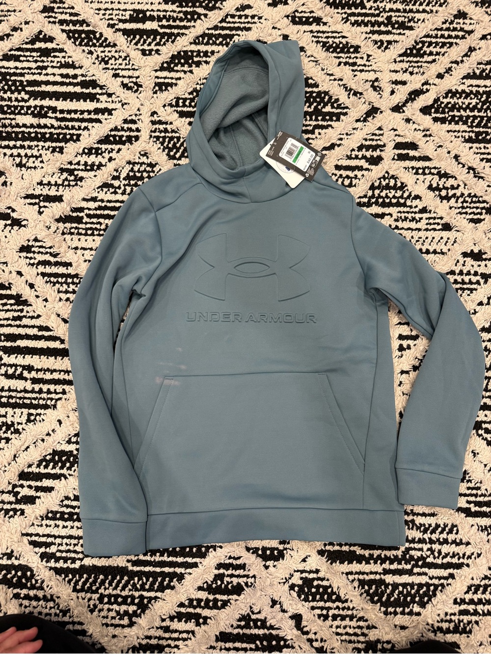 Under Armour Kids Pullover Hoodie in Dusty Blue-Green